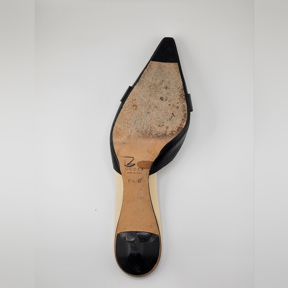 Vintage Gucci Buckle Accent Leather Mules Size 8 1/2 - Picture 6 of 8